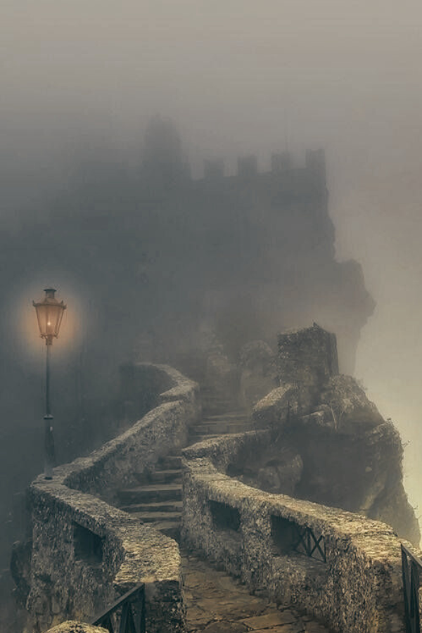 fortress in a mist